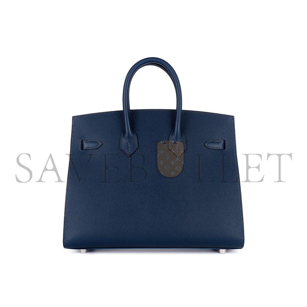 H**mes master birkin 25 epsom leather royal blue silver buckle bag 1274381 (25*20*13cm)